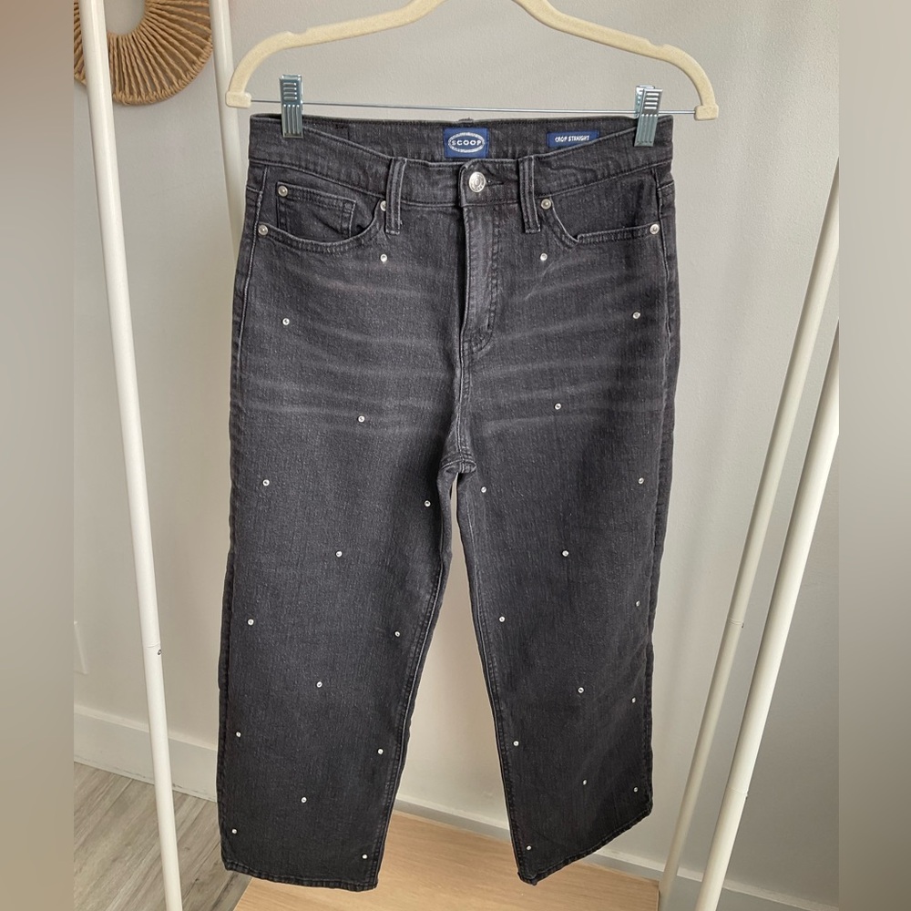 SCOOP Rhinestone wide leg jeans